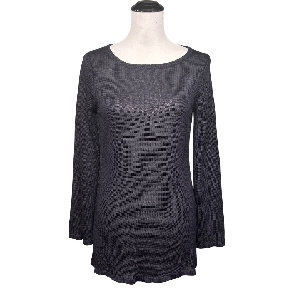 Talbots Sweater Women PS Navy Blue NWT Long Sleeve Crew Neck Tencel Blend Knit